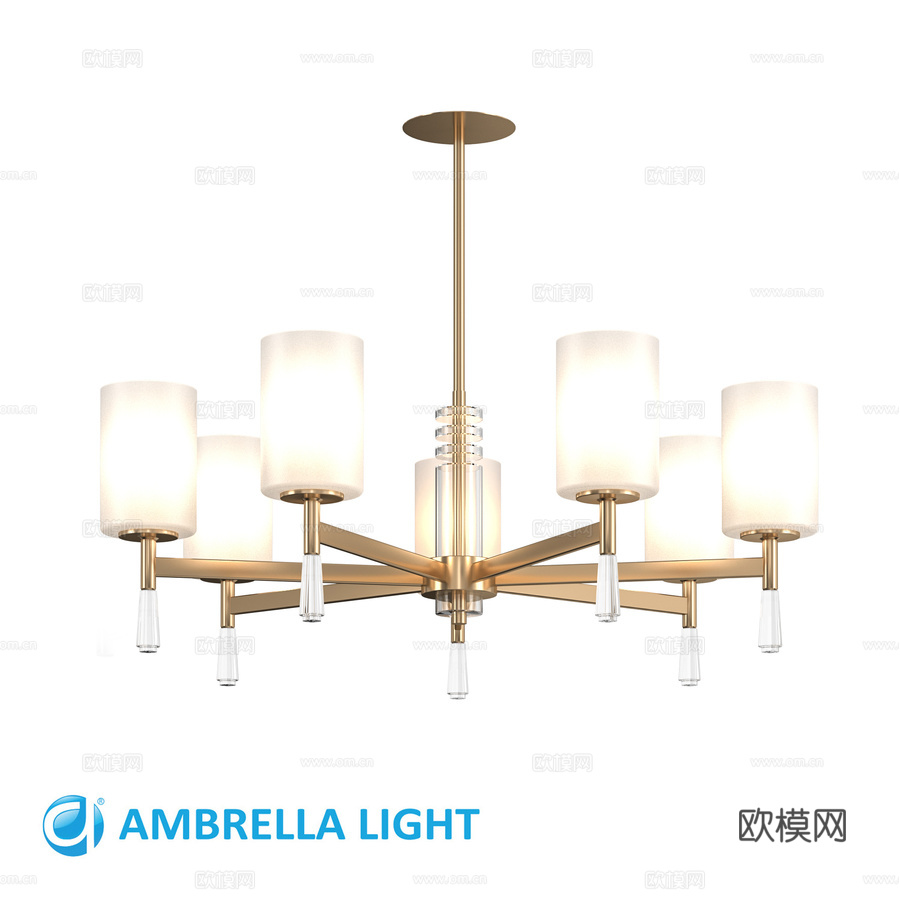 OM 玻璃灯罩杆式吊灯 LH56263,3d模型下载