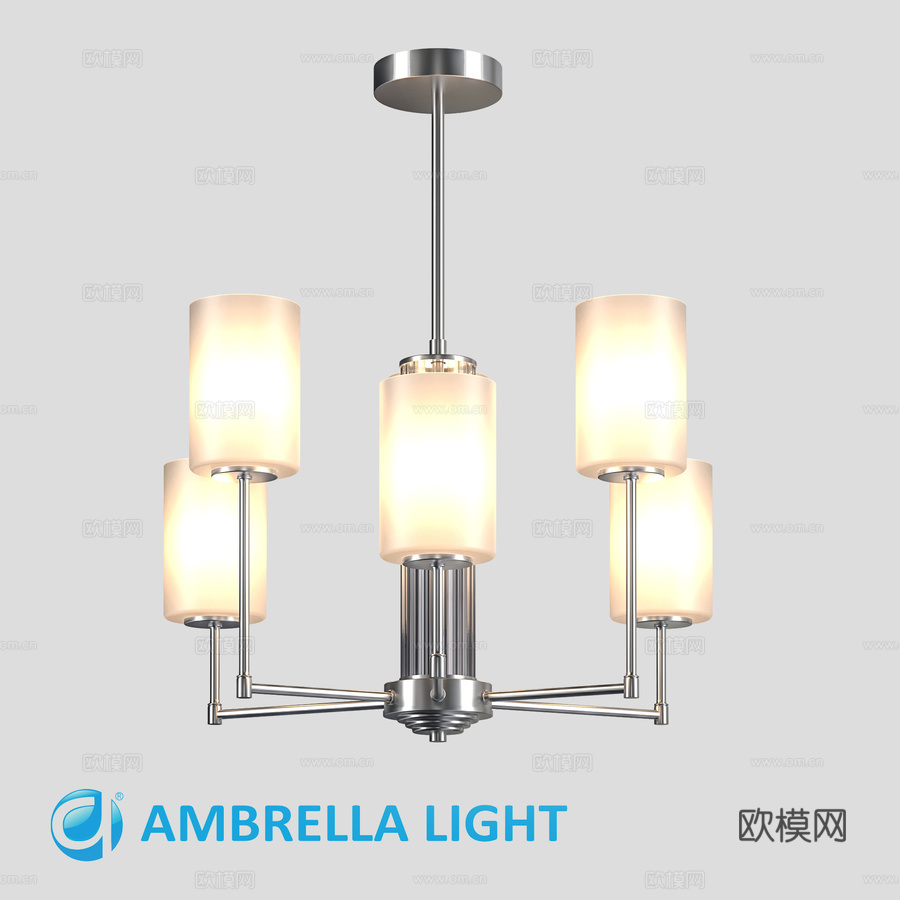 OM 玻璃灯罩杆式吊灯 LH56211,3d模型下载