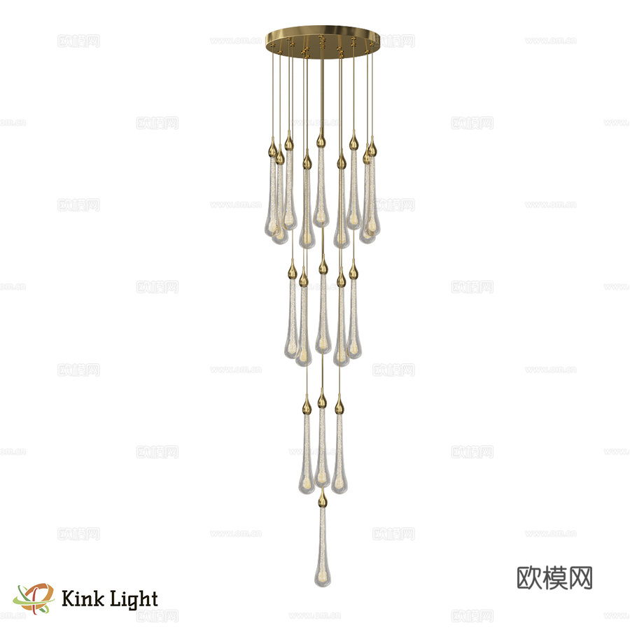 Asmer黄铜级联吊灯07860-18A,363d模型下载