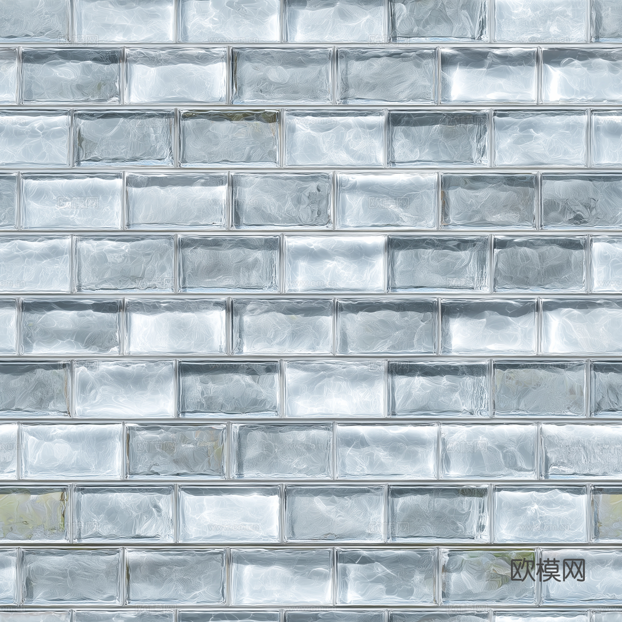 现代无缝新中式玻璃砖 透明玻璃砖 长条玻璃砖贴图