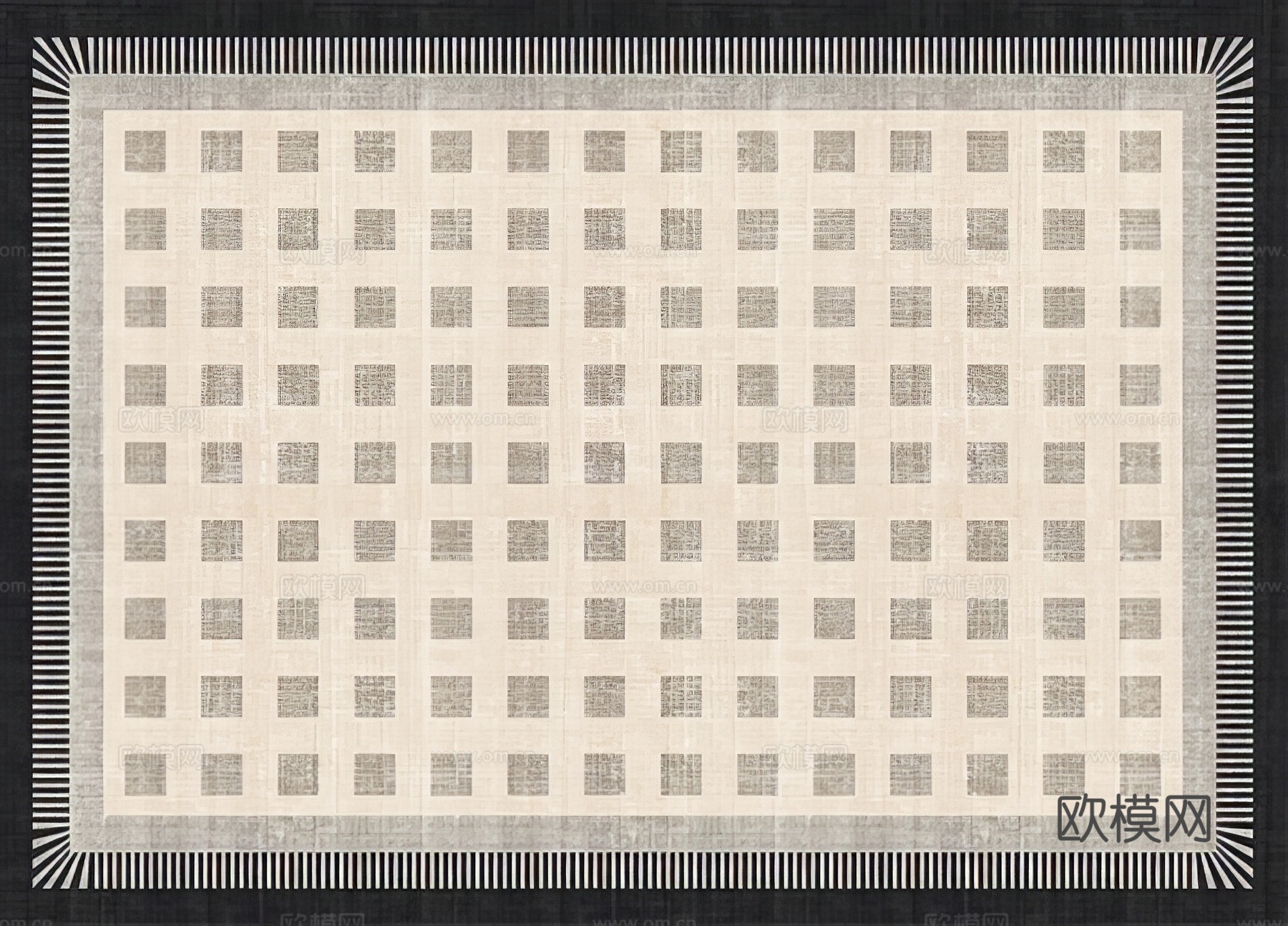 中古奶油地毯 块毯贴图