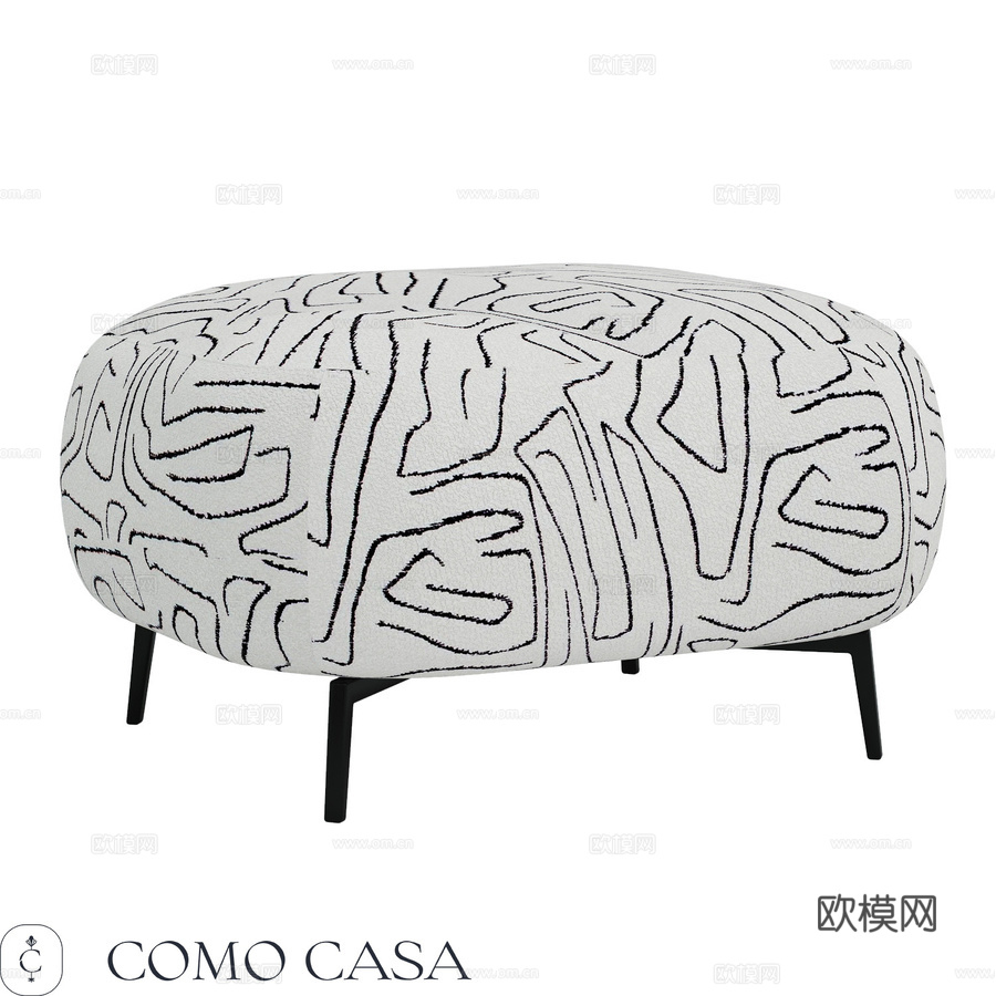 Lucca脚凳 Como Casa3d模型下载