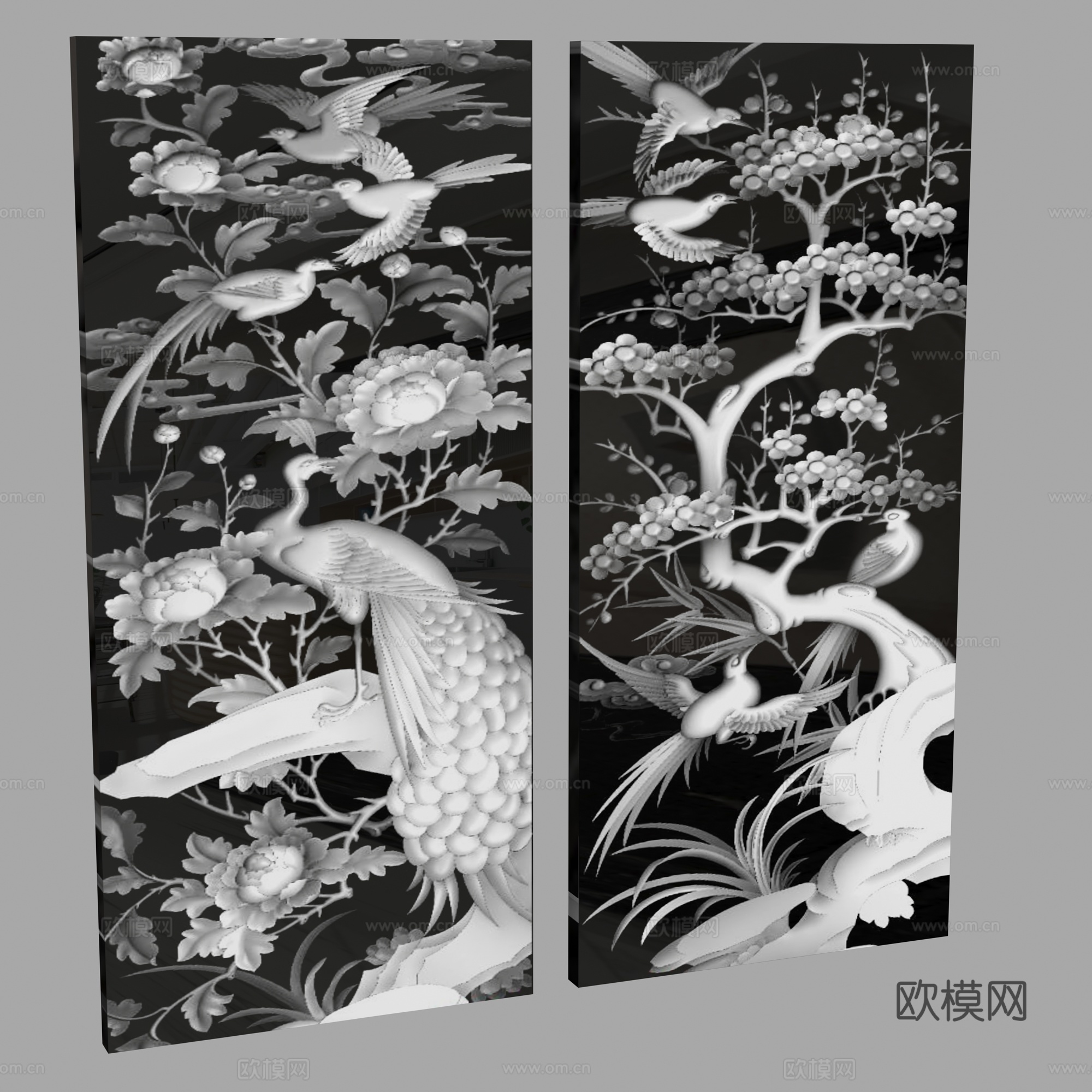 现代浮雕墙3d模型下载