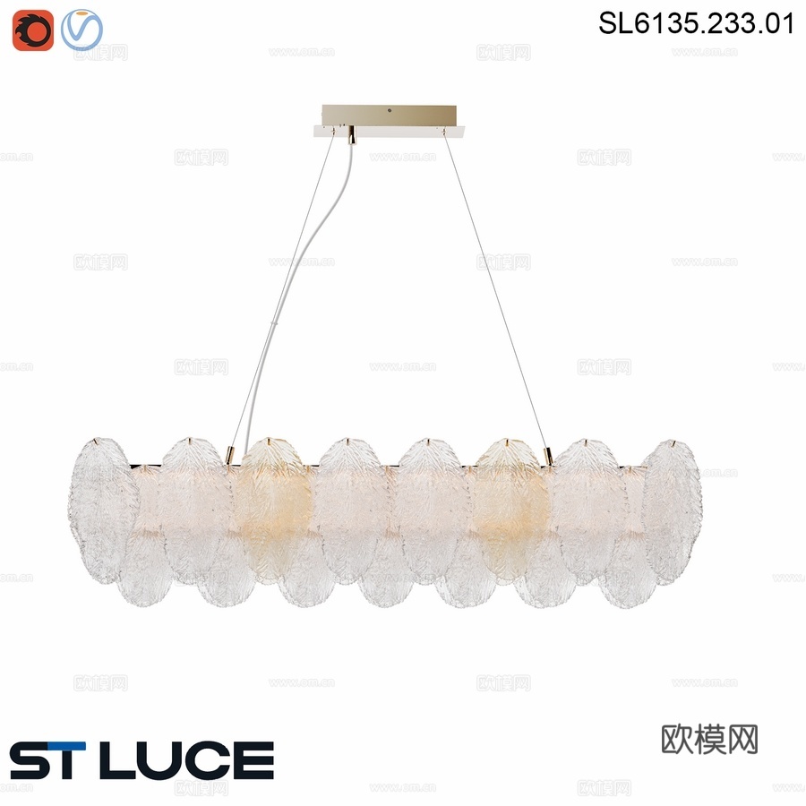 OM LED灯，金色，透明琥珀色，灯具3d模型下载