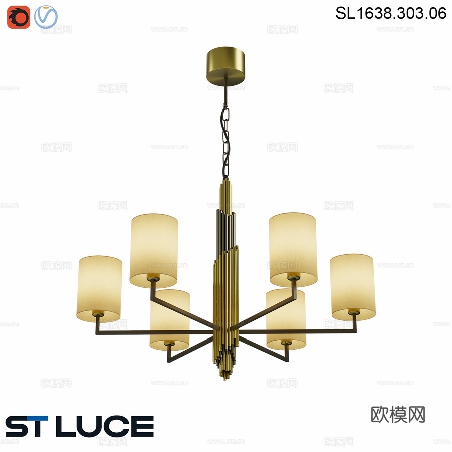 OM灯泡灯，黄铜，灰色，GLORI3d模型下载