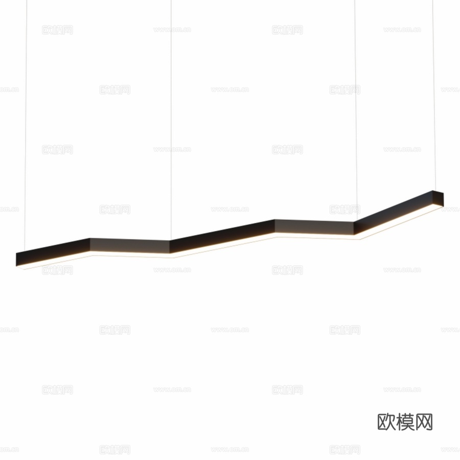 LED吊灯之字形LED ZIGZAG F型O款3d模型下载