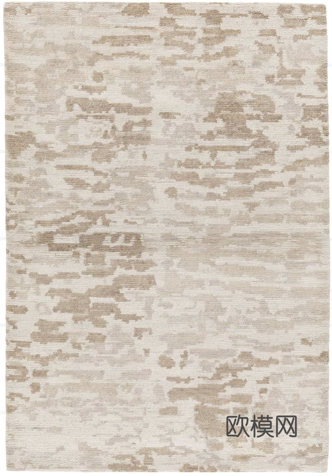 新中式现代地毯 几何地毯 浅棕色贴图