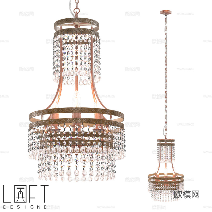 吊灯 LoftDesigne 10030 型号3d模型下载