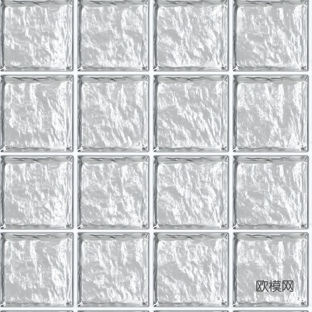 现代无缝玻璃砖 空心玻璃砖贴图