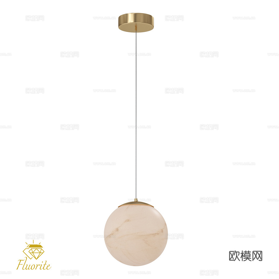 OM 吊灯 Unity FL1048-1PM 萤石款3d模型下载