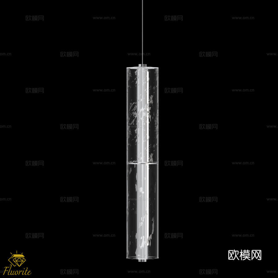 Instante Chrome 萤石吊灯 FL1178-2P3d模型下载