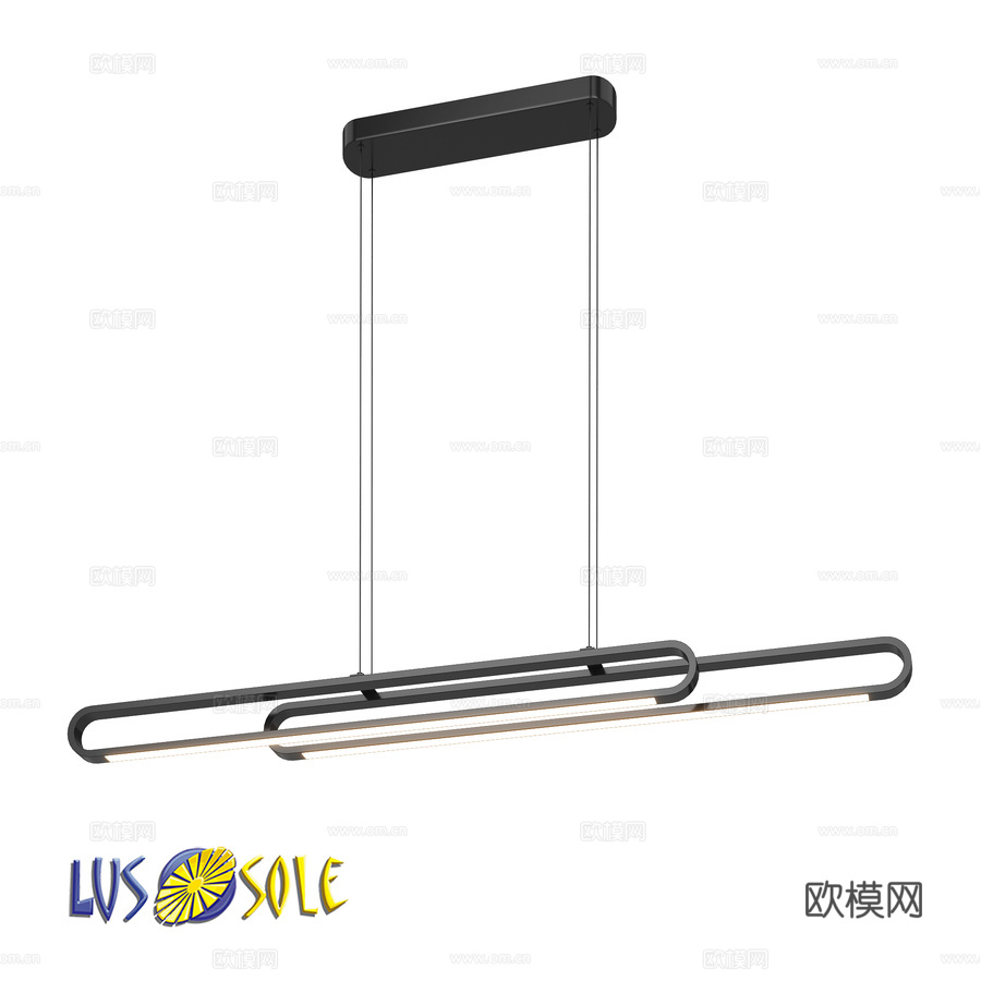 OM线性吊灯 Lussole LSP-73043d模型下载