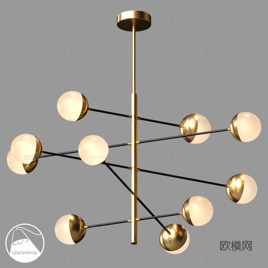 LampsShop.ru L1314 烛台 牛奶金树3d模型下载