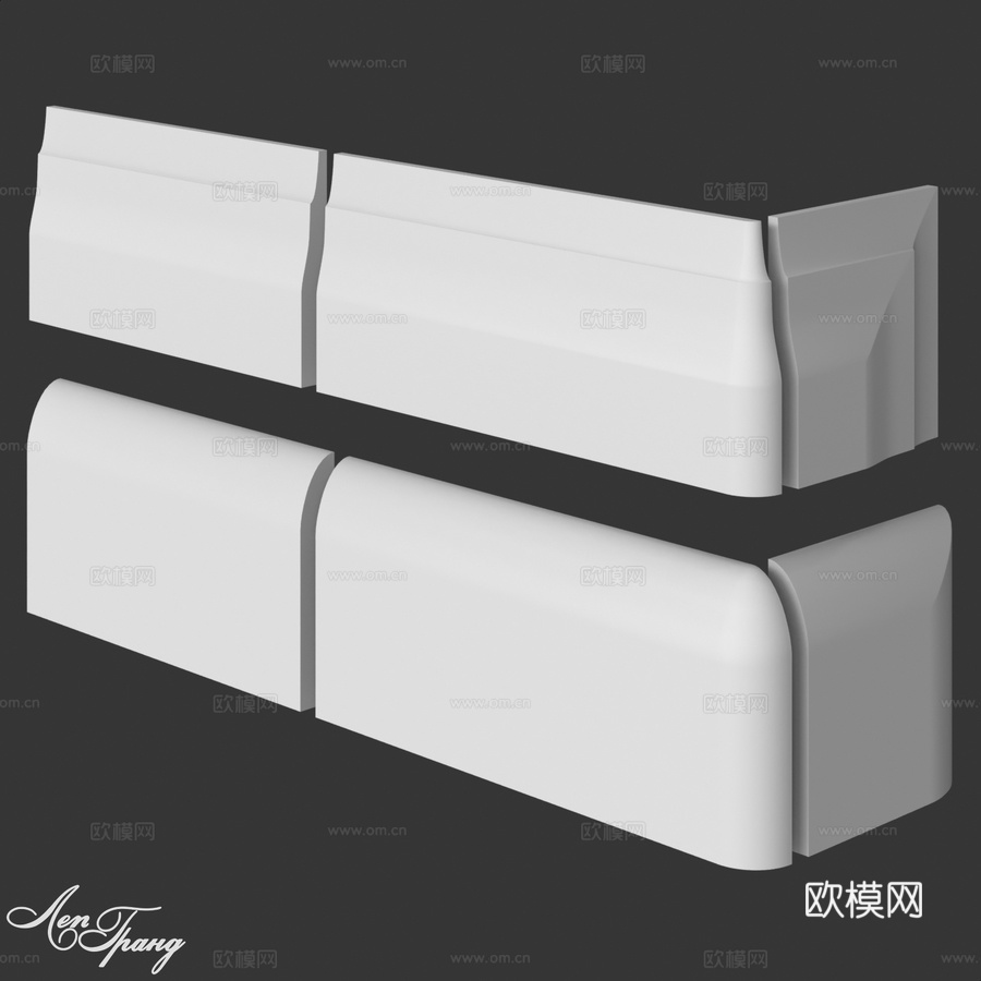 带端头的17号和31号踢脚板。LepGrand3d模型下载