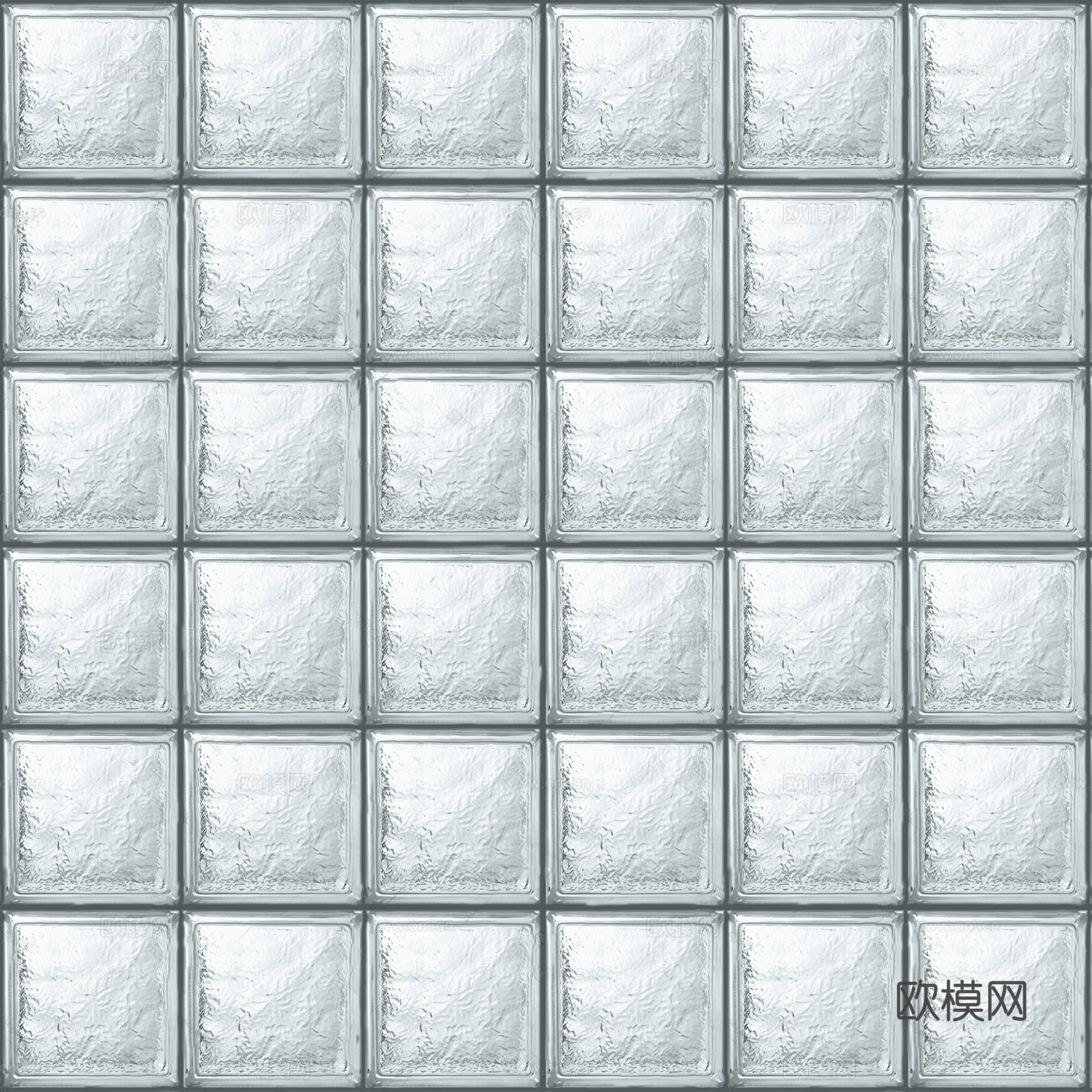 无缝冰影空心玻璃砖水晶砖贴图