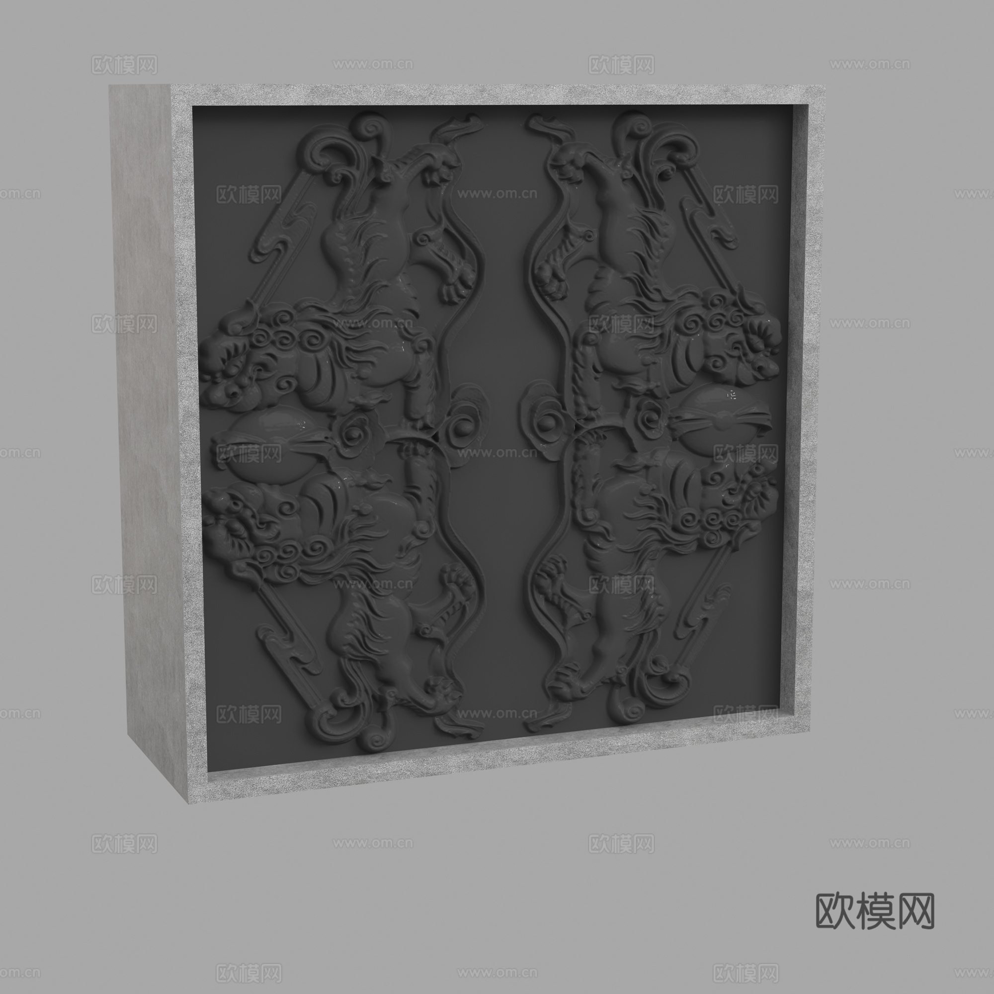 现代浮雕墙3d模型下载