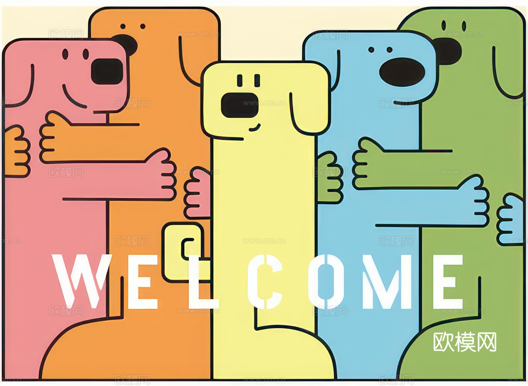 现代儿童卡通地毯贴图