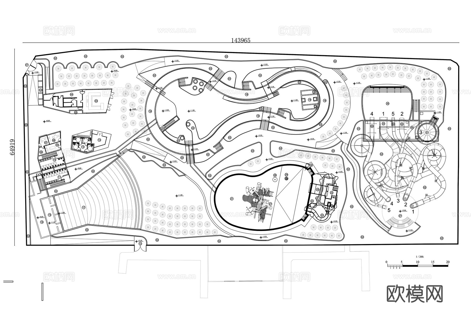 水上世界 水上游乐园 戏水乐园 水上嘉年华 水上欢乐园cad施工图