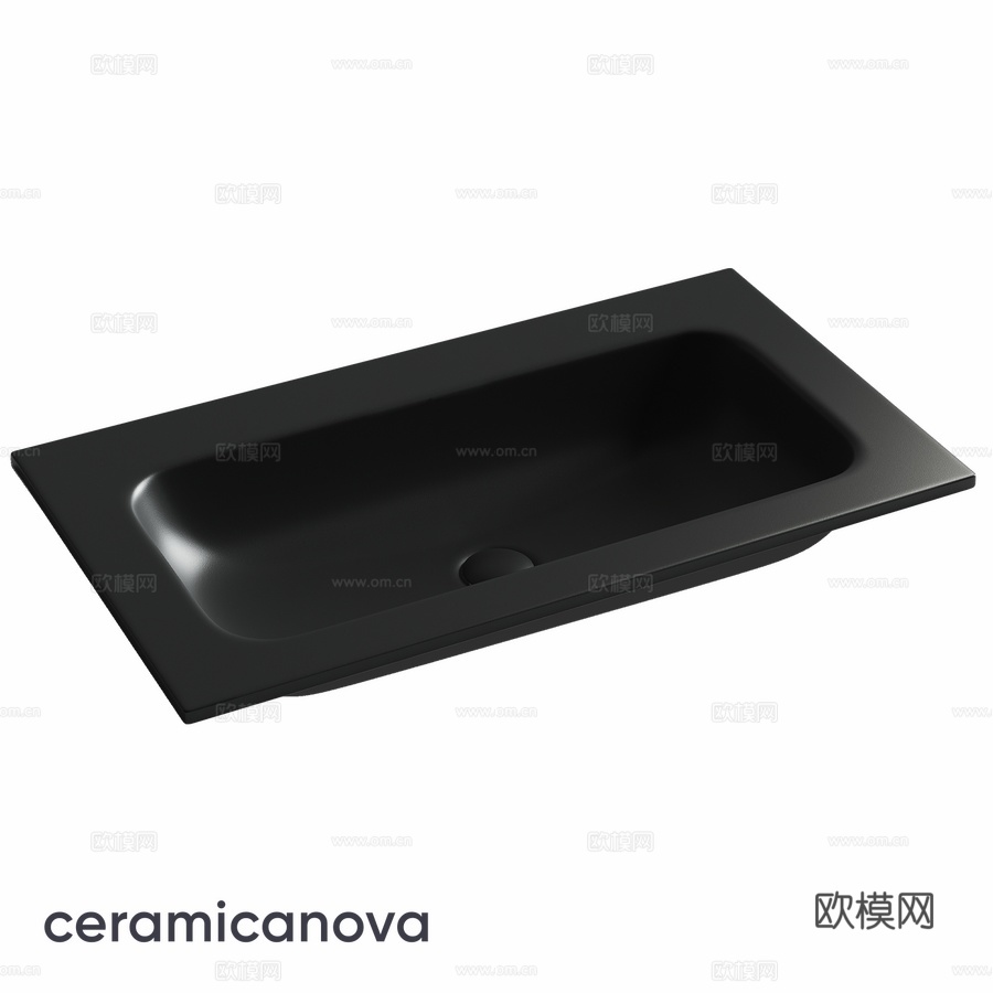OM Grace矩形台面洗手盆（无混水龙头）3d模型下载