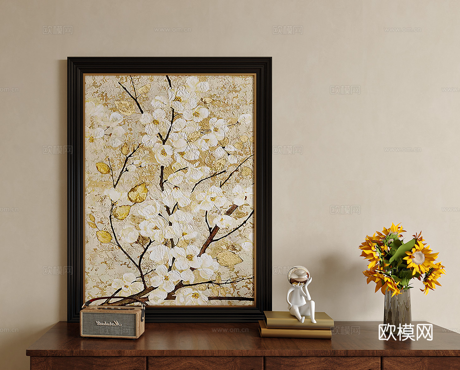 中风挂画3d模型下载