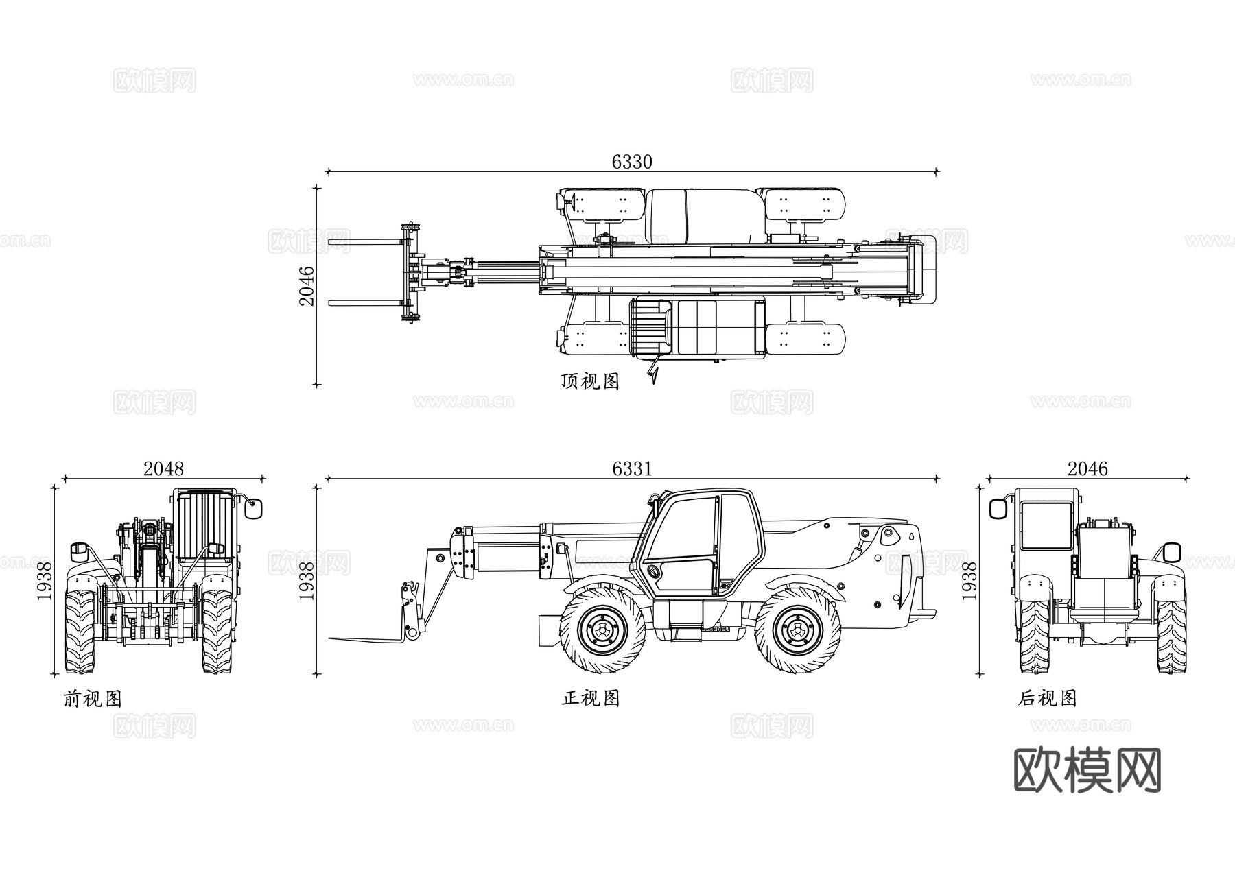 伸缩臂叉车 伸缩叉装车 伸缩臂装载机 伸缩臂升降车 伸缩臂作cad施工图