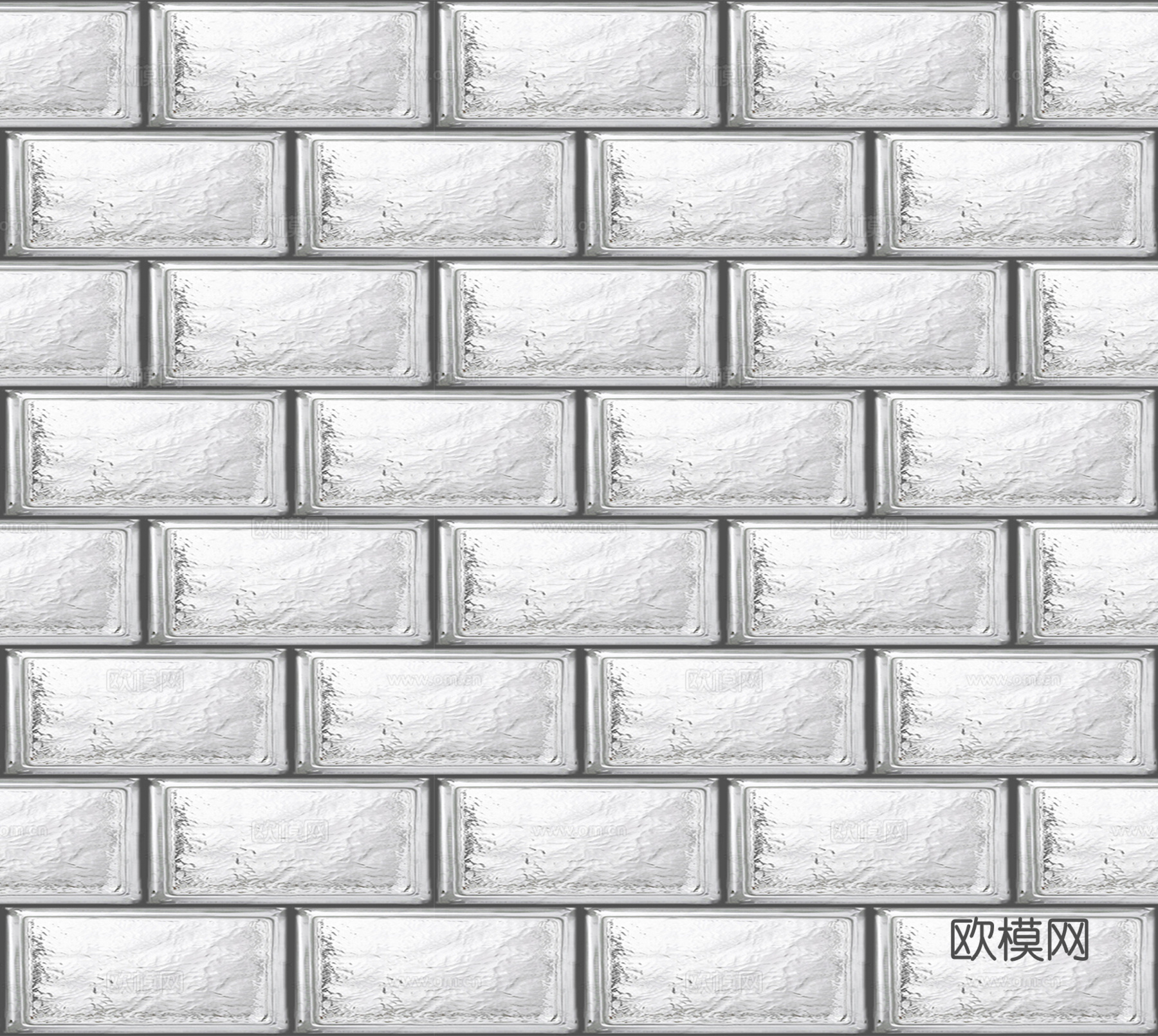 现代极简玻璃砖 冰影空心玻璃砖 无缝浅色玻璃砖贴图