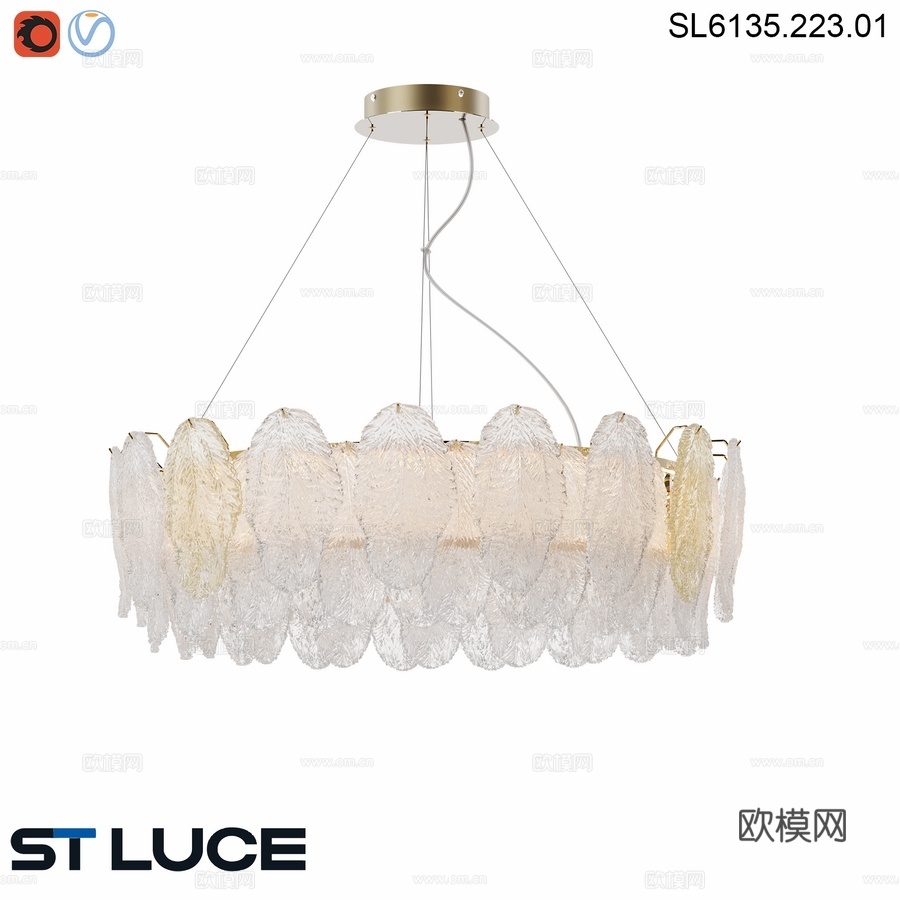 OM LED灯，金色，透明琥珀色，灯具3d模型下载