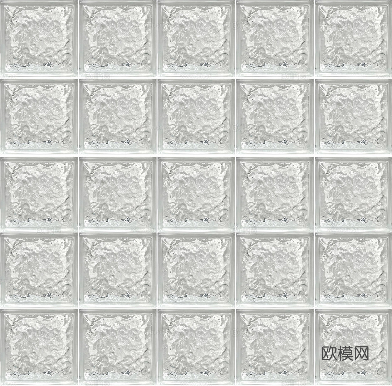 现代极简玻璃砖 冰影空心玻璃砖 无缝浅色玻璃砖贴图