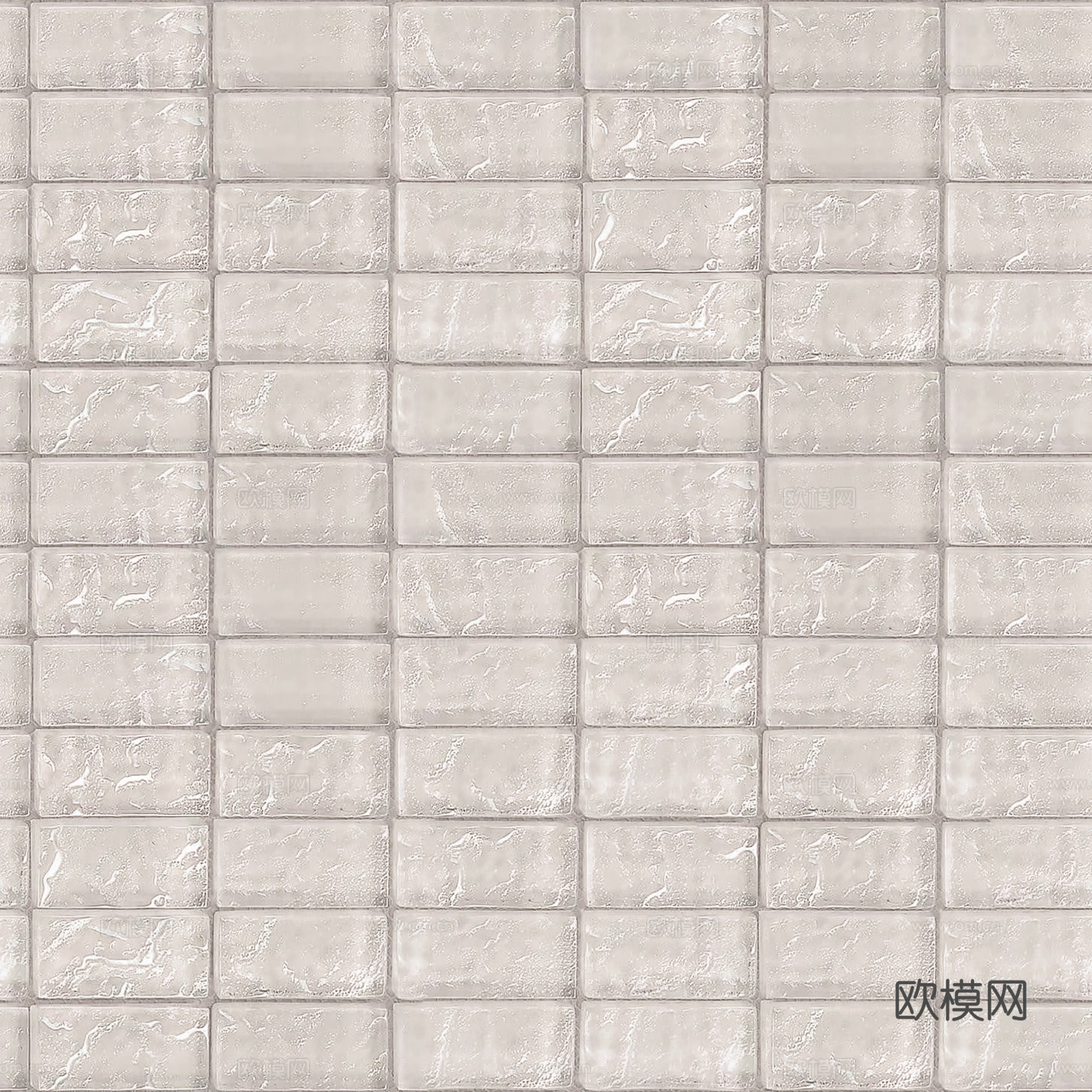 现代法式玻璃砖 无缝浅色玻璃砖贴图