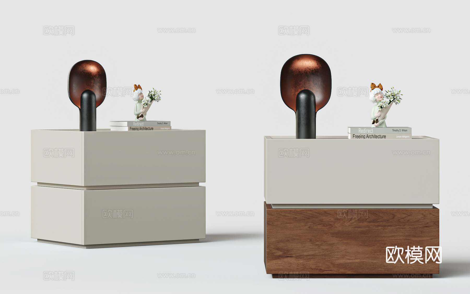 现代床头柜3d模型下载