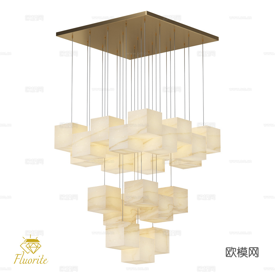 Solidez FL1109-25P 萤石吊灯3d模型下载