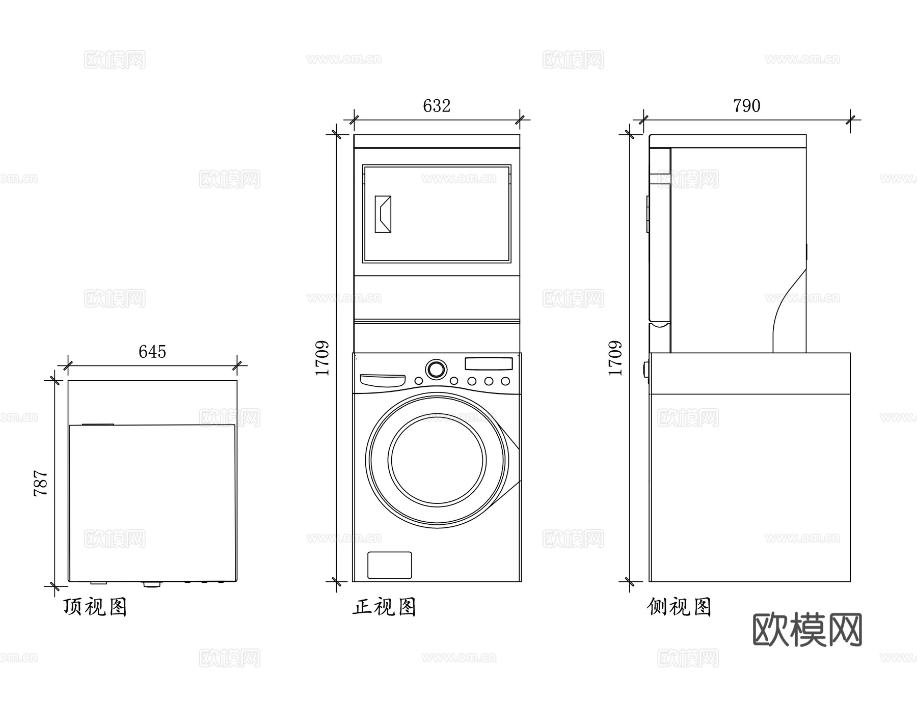 工业洗衣机 商用洗涤机 大容量洗衣机 酒店洗衣机 宾馆洗衣机cad施工图