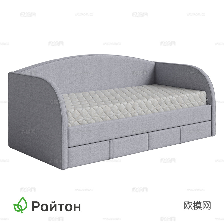 河马沙发床可伸缩款3d模型