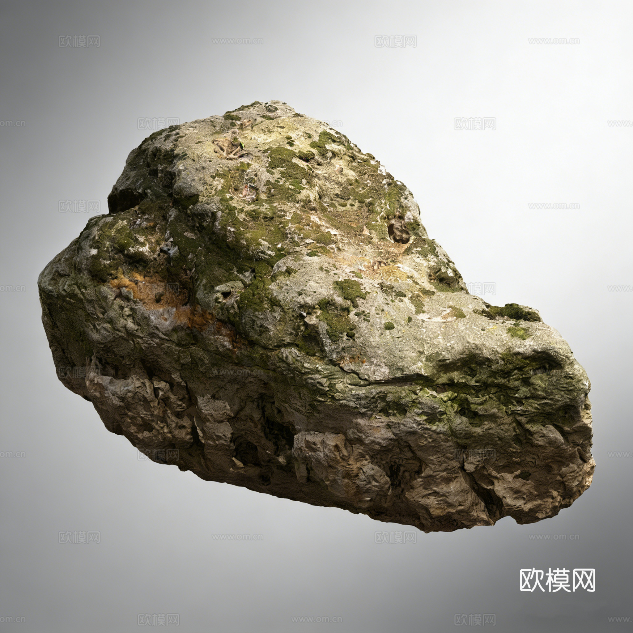 自然风化岩石 苔藓植被 老旧石头 苔藓岩石 游戏场景 影视特su模型