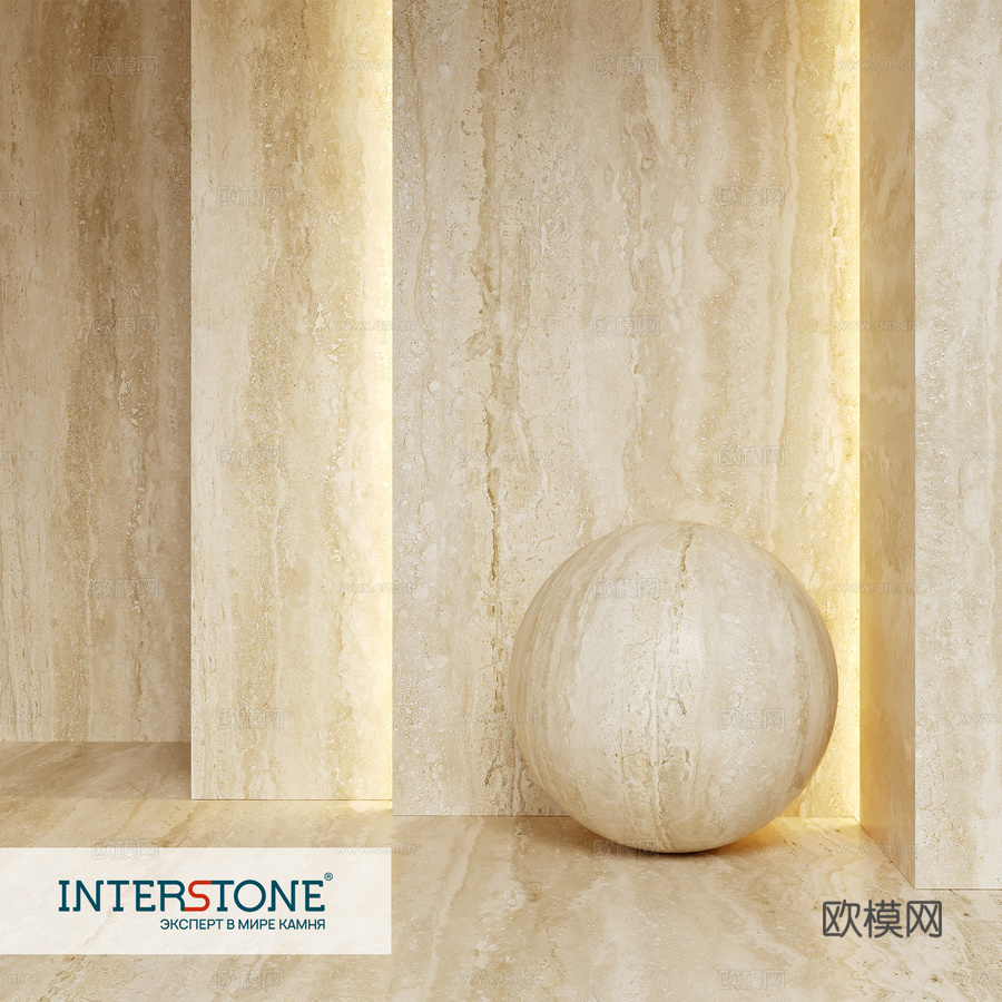 TechGres大尺寸陶瓷板 TRAVERTINE LI3d模型下载