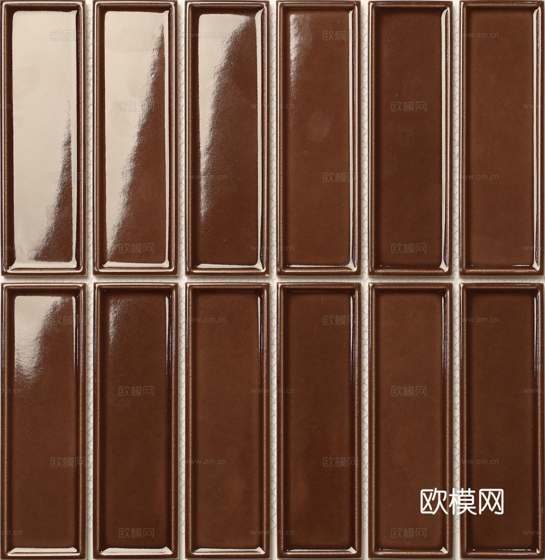 复古中古深棕色马赛克 长条砖