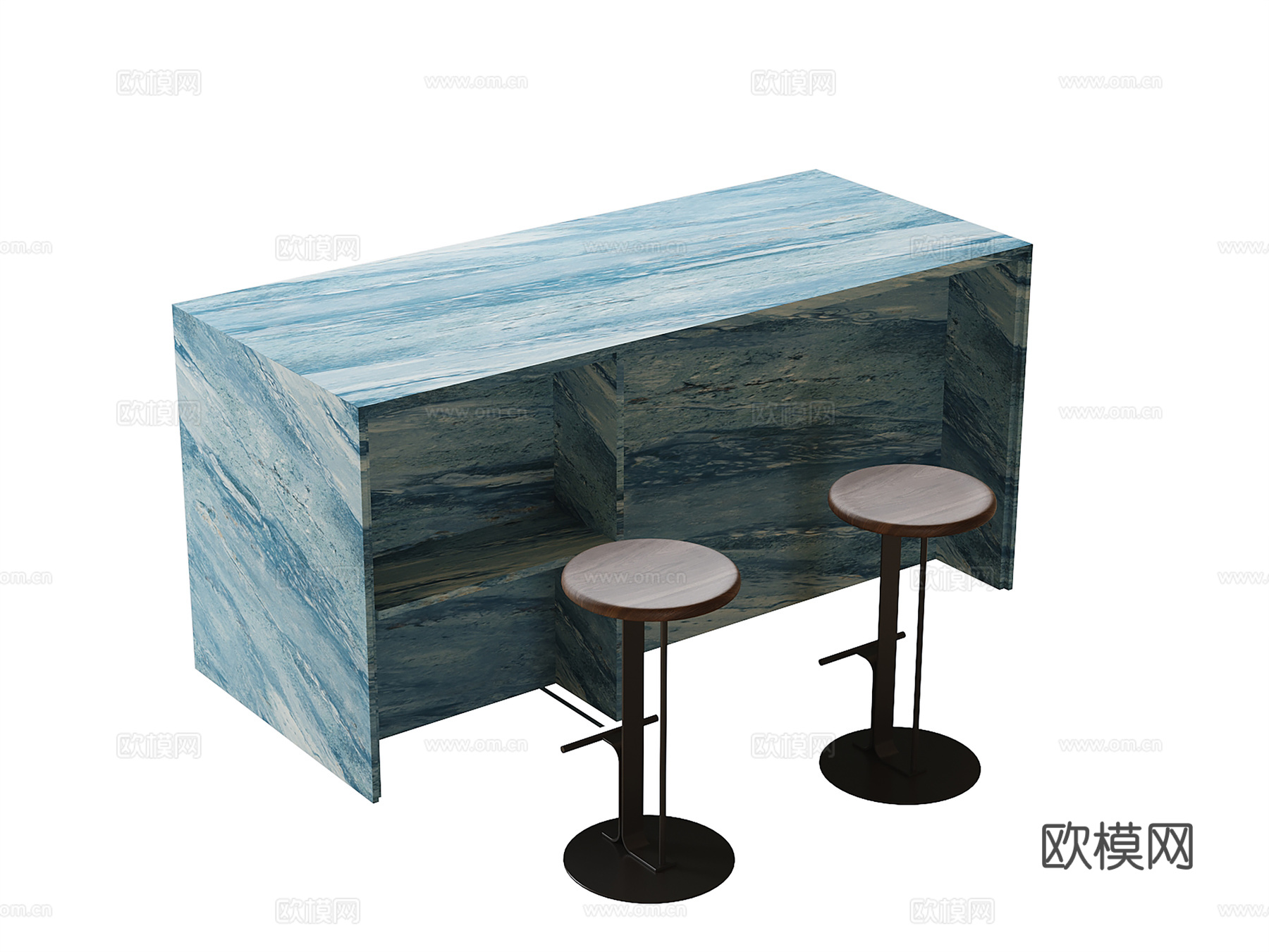 现代吧台吧椅su模型
