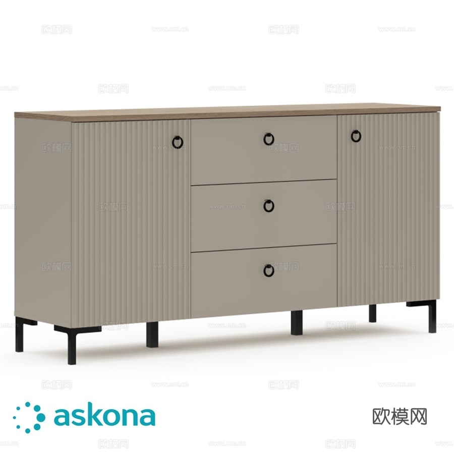 三抽屉双门柜 Zima（冬季）3d模型下载