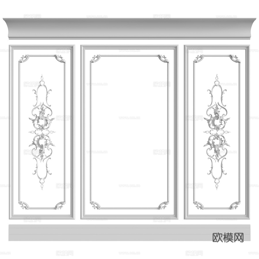 墙面组合 #1573d模型下载