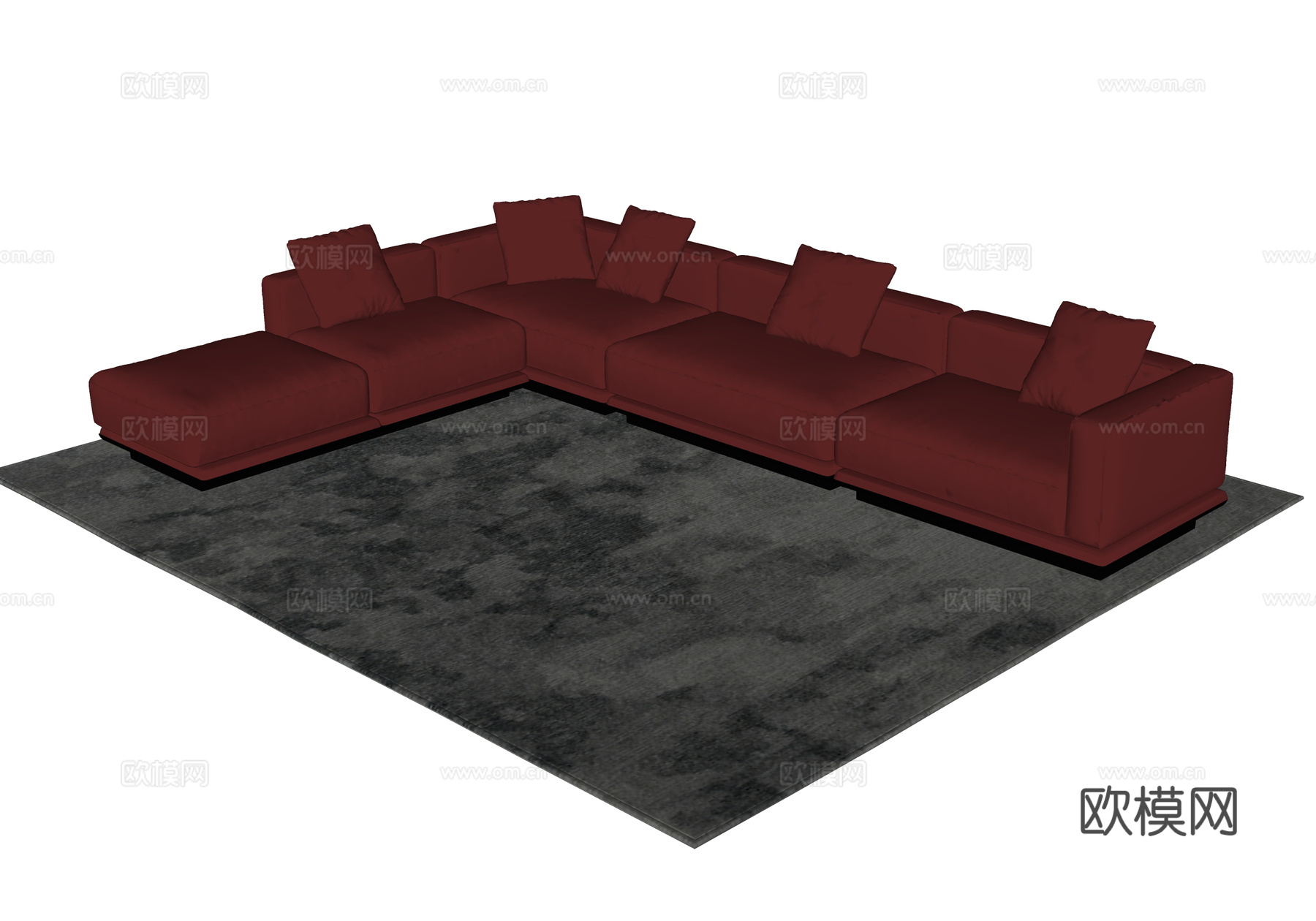 现代多人沙发 别墅沙发su模型