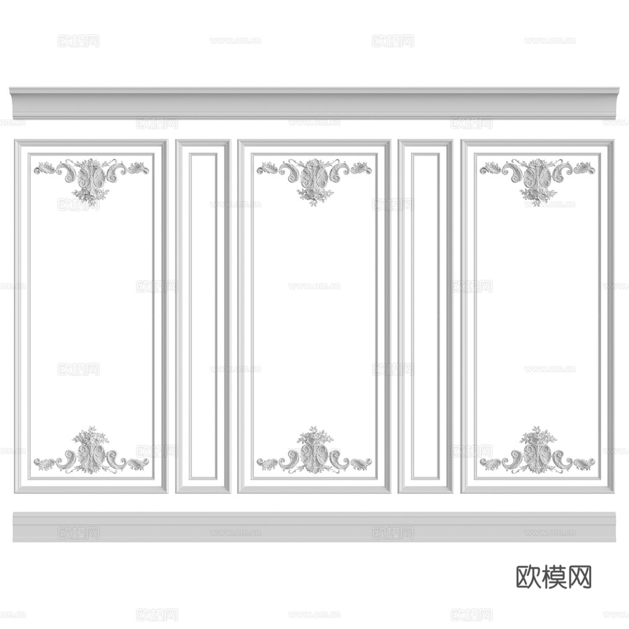 墙面组合 #1503d模型下载
