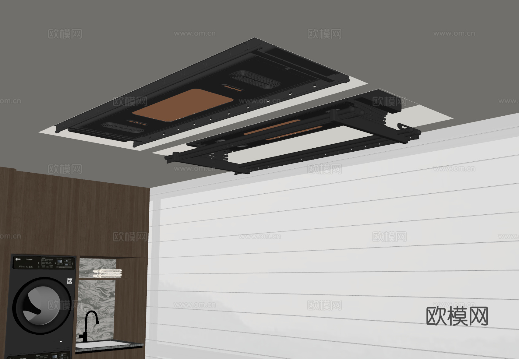 晾衣架 电动晾衣架su模型