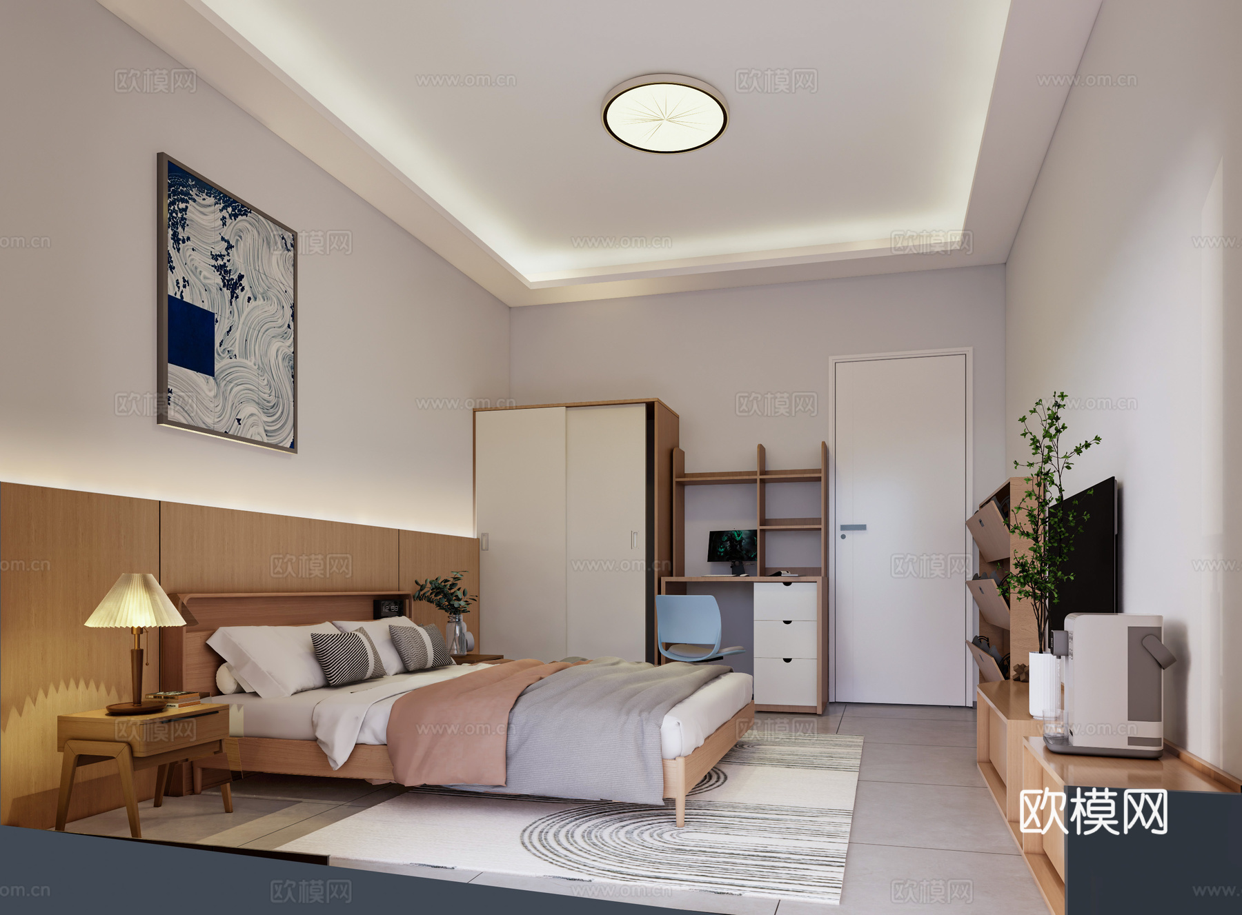 单人公寓空间su模型