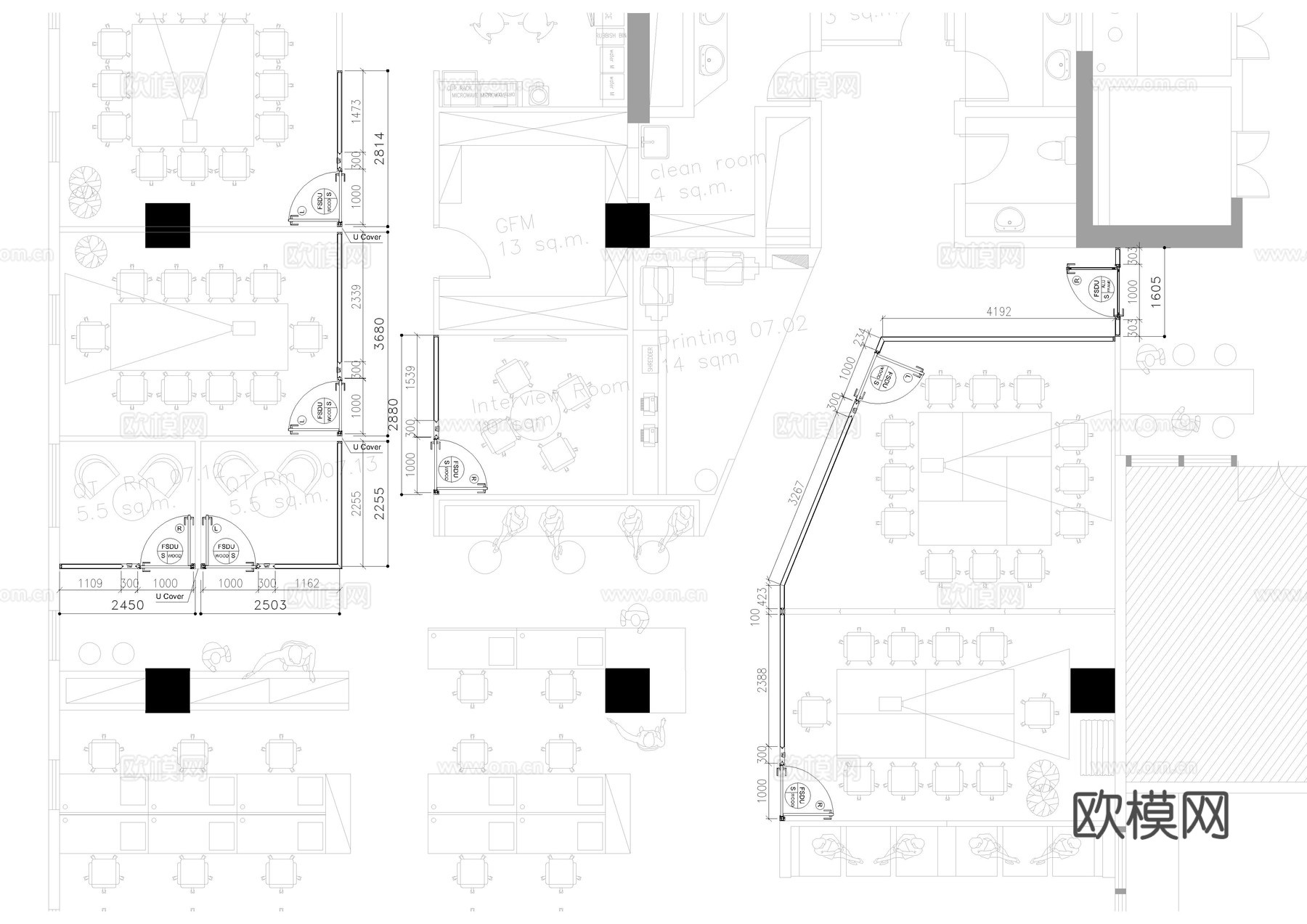 成品门隔断节点大样图cad施工图