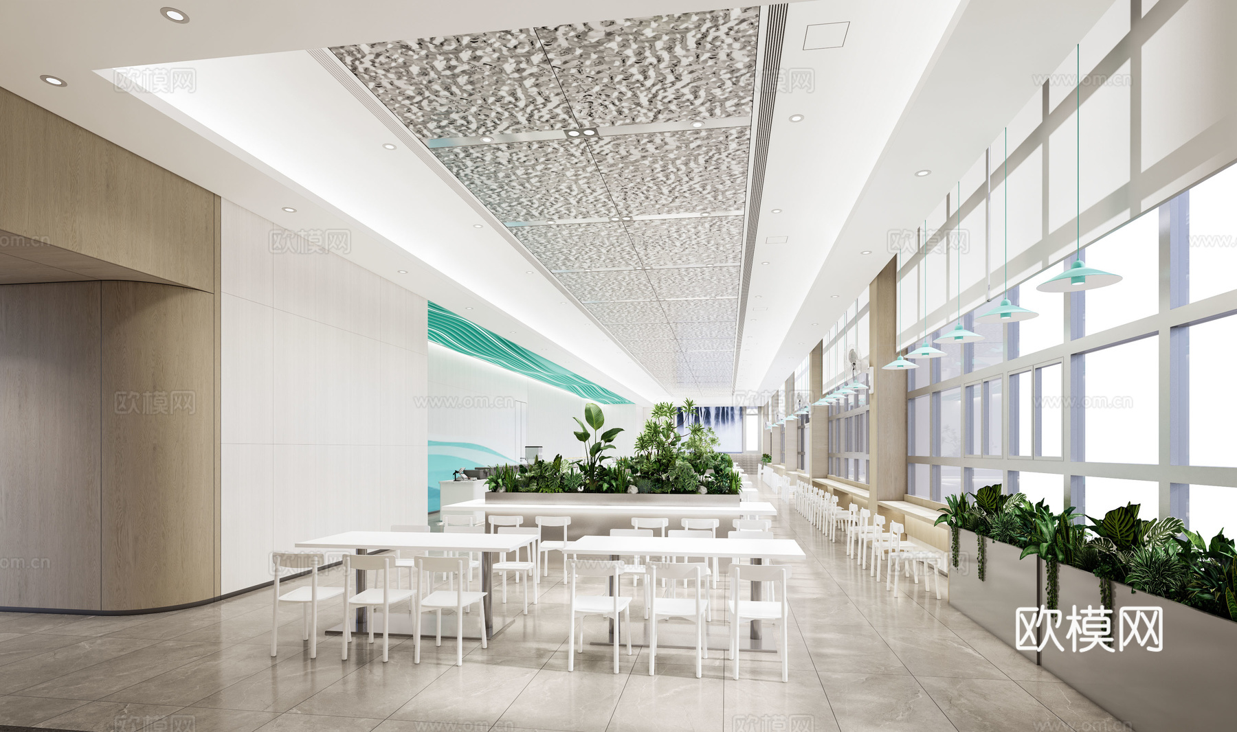 学校餐厅空间su模型