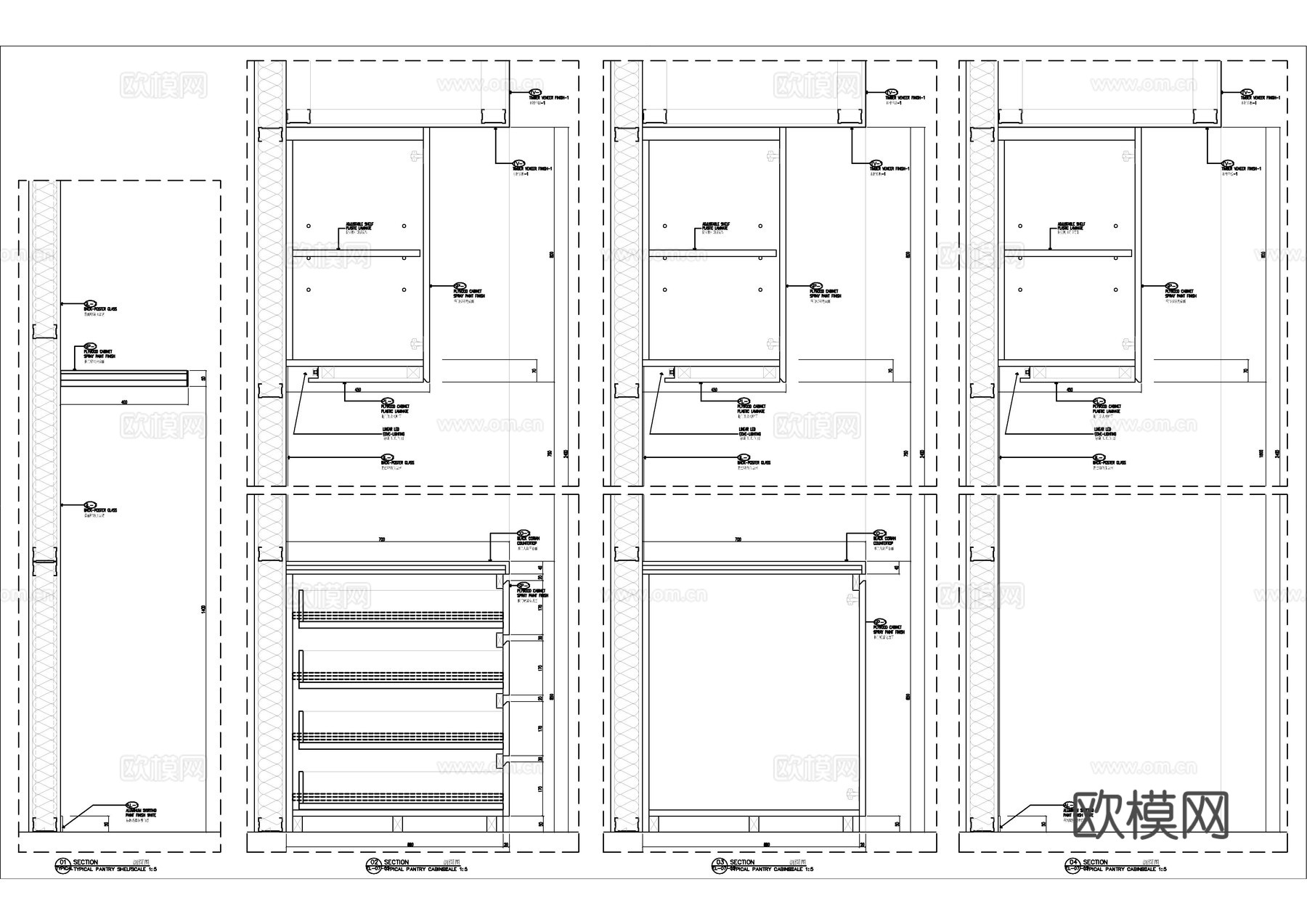 软包卡座节点大样图cad施工图