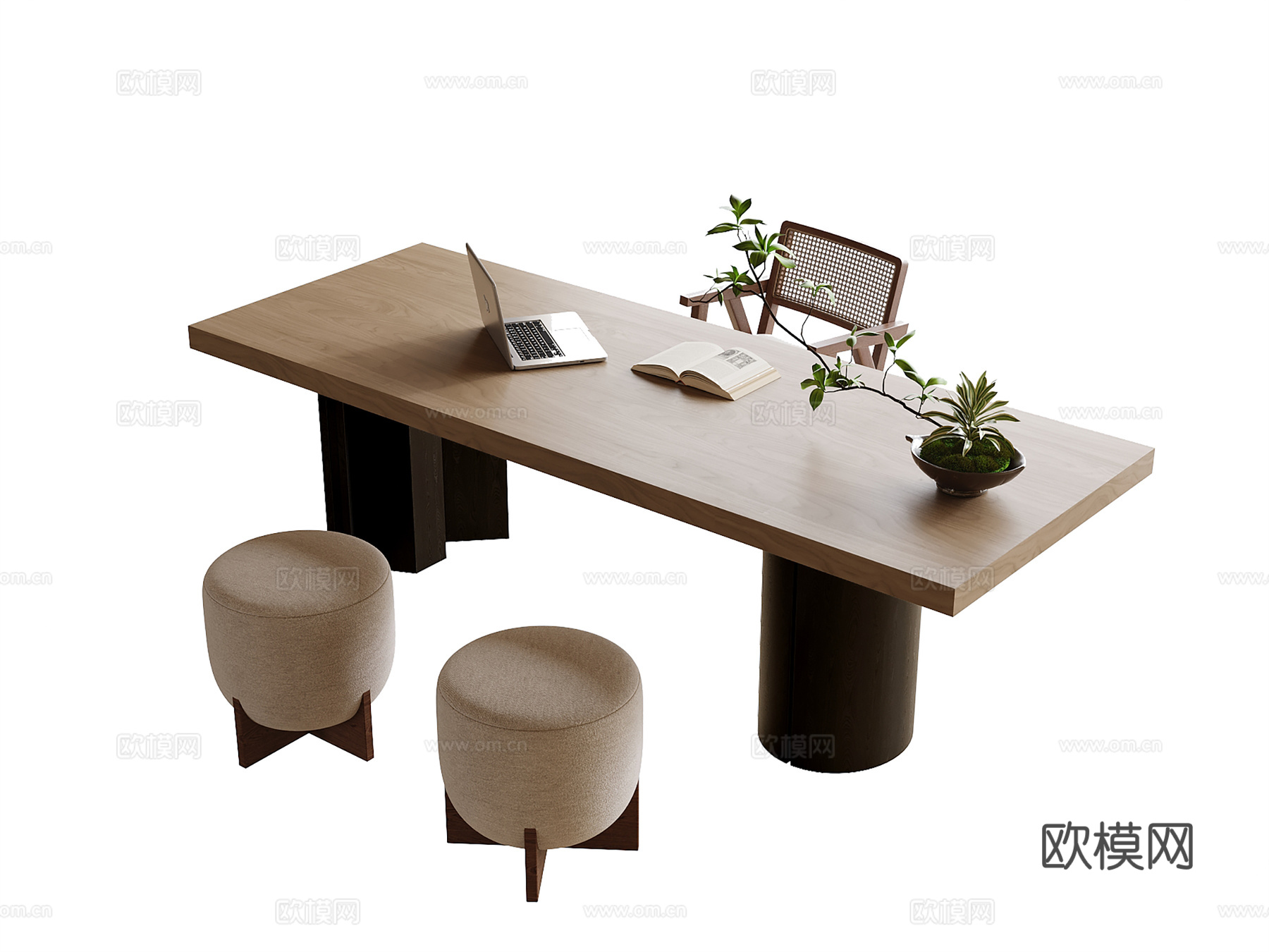 现代书桌椅 凳子su模型