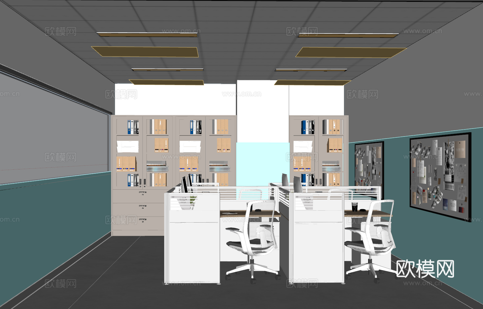 办公空间su模型