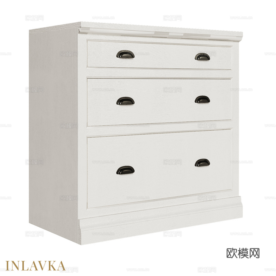 OM 海滨风格三抽屉柜3d模型下载