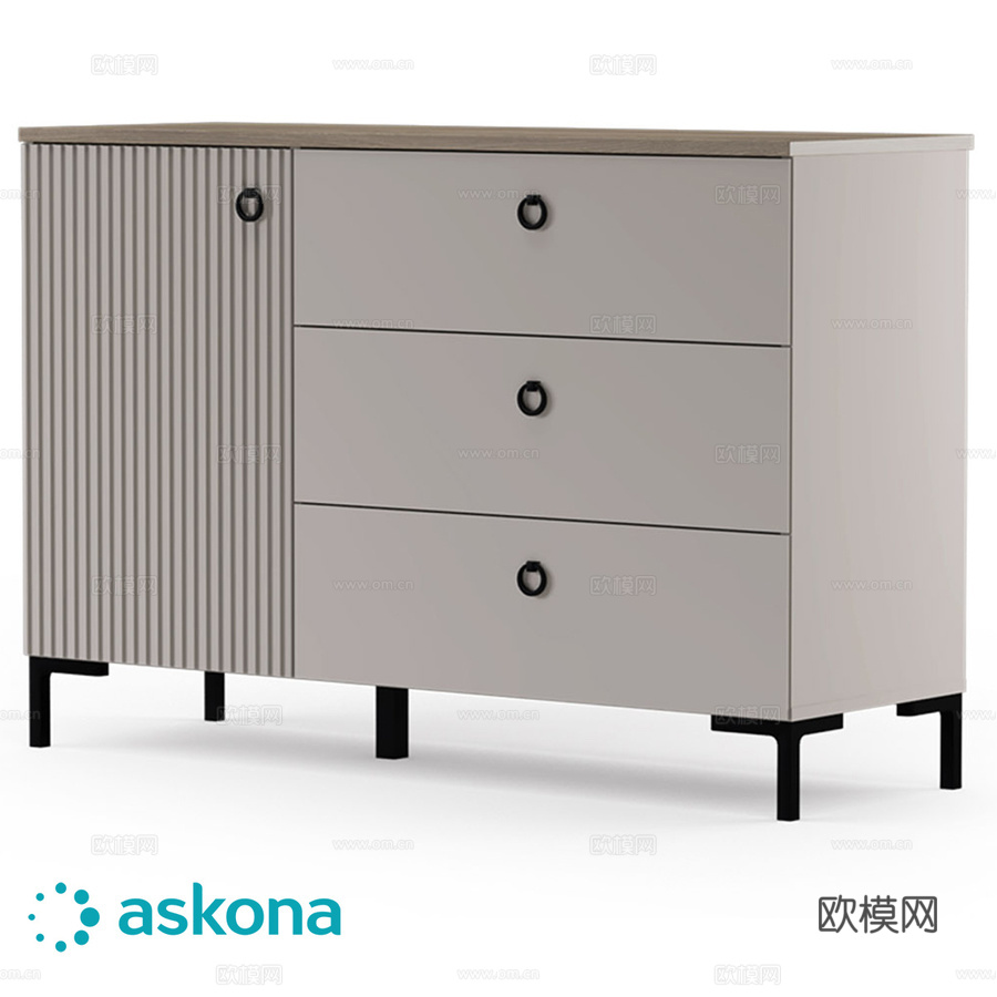 带单门与抽屉的齐玛柜（W3d模型